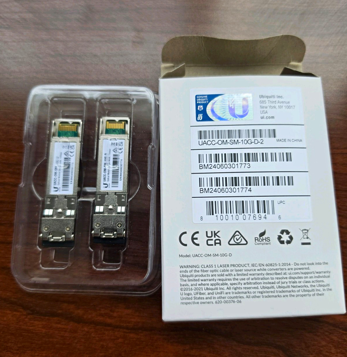 Ubiquiti Networks UACC-OM-SM-10G-D-2 10Gbps SFP Transceiver 2-Pack Single Mode 