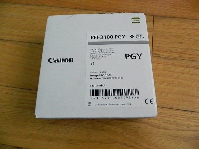 2028 Genuine Canon 160ml Photo Gray Ink Tank PFI-3100PGY Pro-2600/4600/6600 NEW