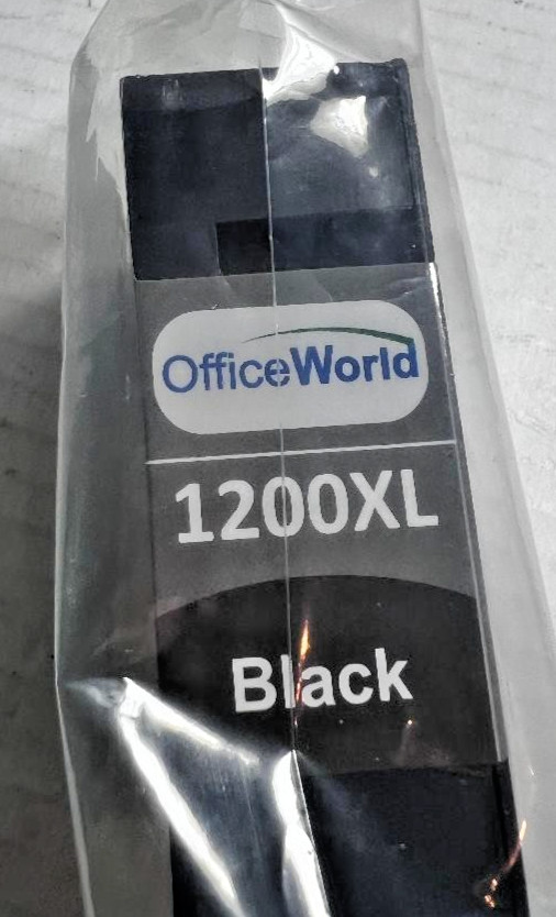 Office World 1200XL Black Ink Cartridge - 3 Cartridges- New Sealed in Package