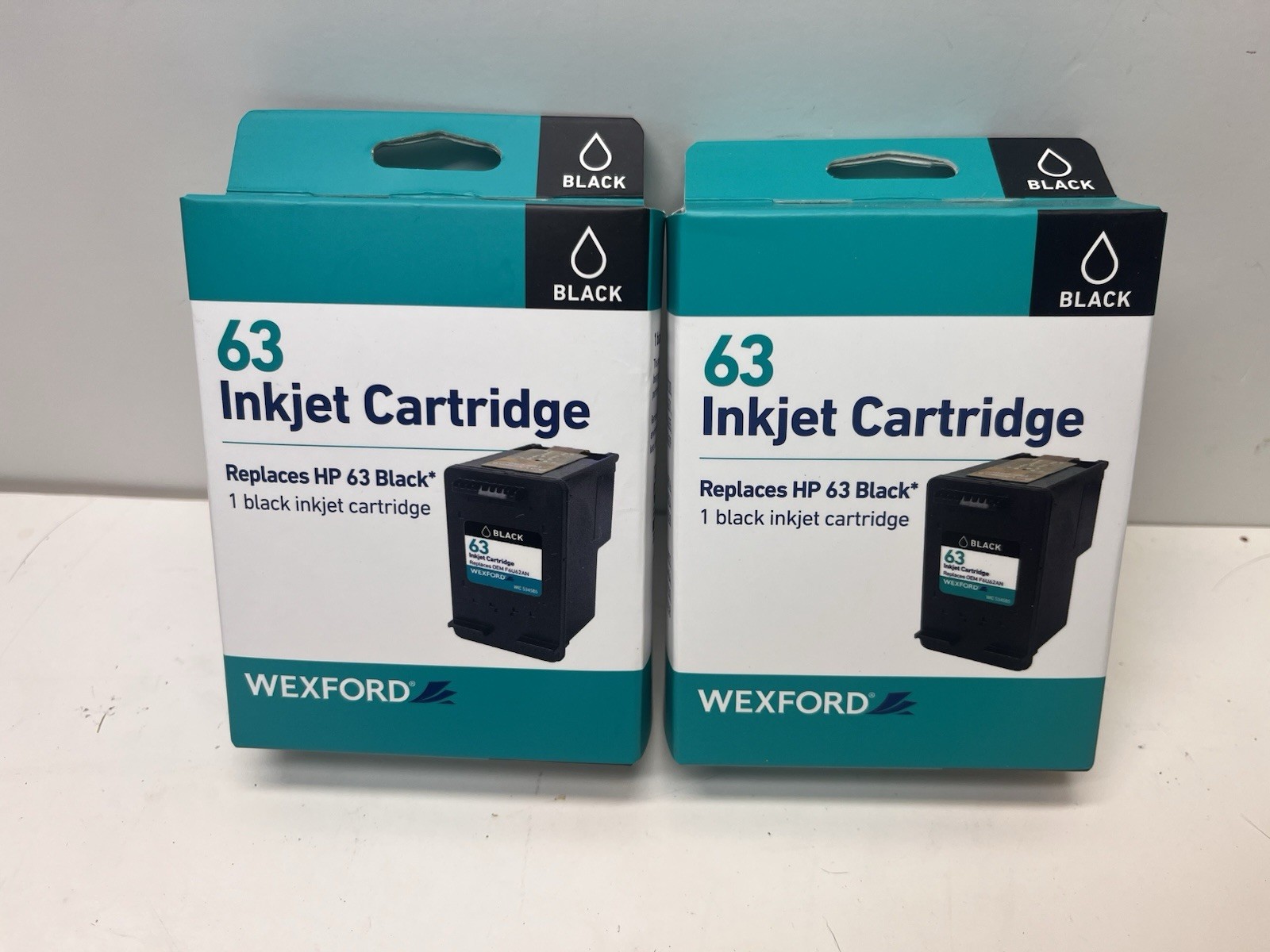 Wexford 63 Black Ink Cartridges  Replaces HP 63 New in Box Sealed Lot of 2 Box