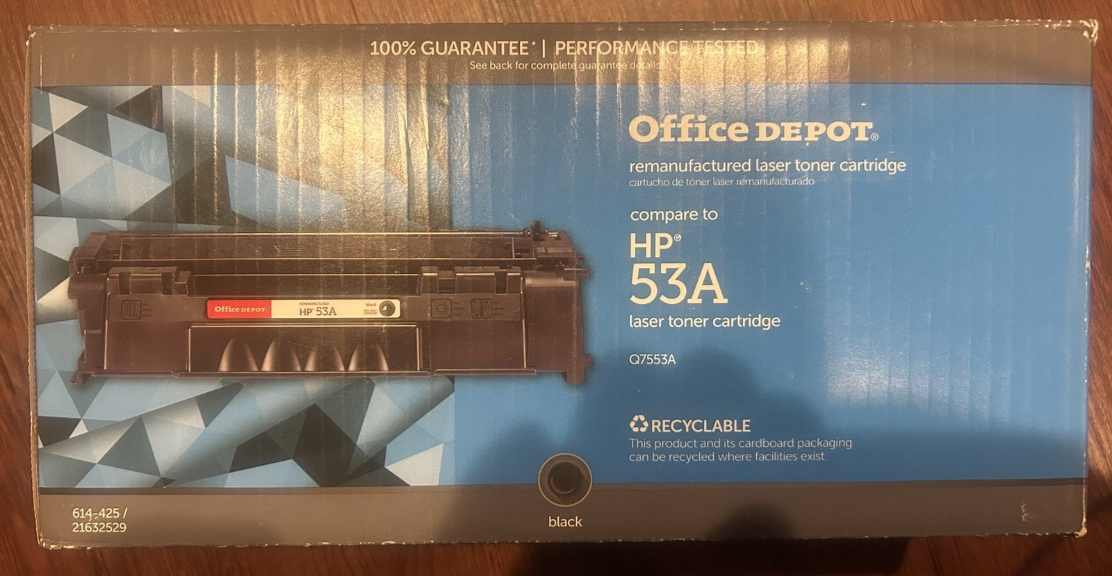 NEW Office Depot HP Black Laser Toner Cartridge Compare Hewlett Packard 53A