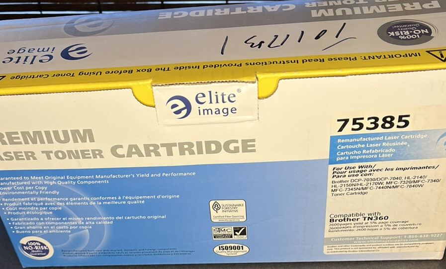 Elite Image Laser Toner Cartridge 2600 Page Yield Black (ELI75385) Brother TN360