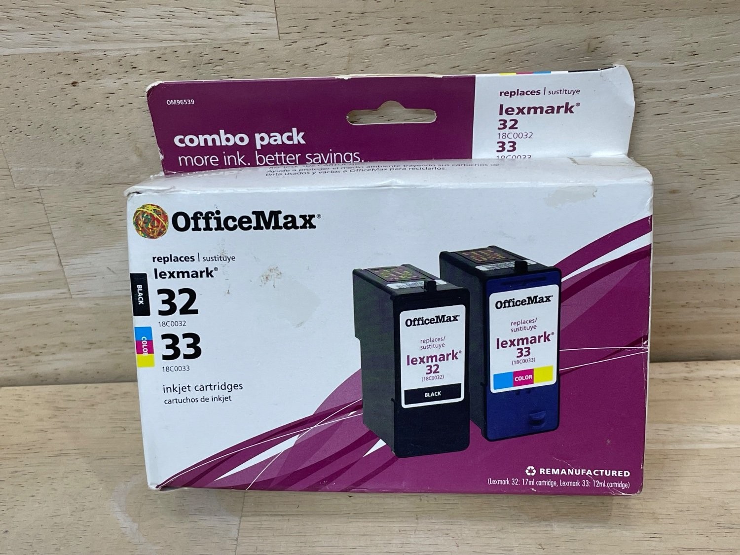 Office Max OM96539 Ink Cartridge 2-pack Black Multi-Color Cardboard Brand