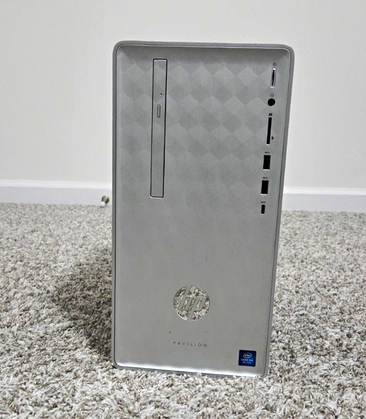 HP Pavilion Desktop Tower PC Silver/Black HDMI VGA RJ-45 USB 2.0/3.0