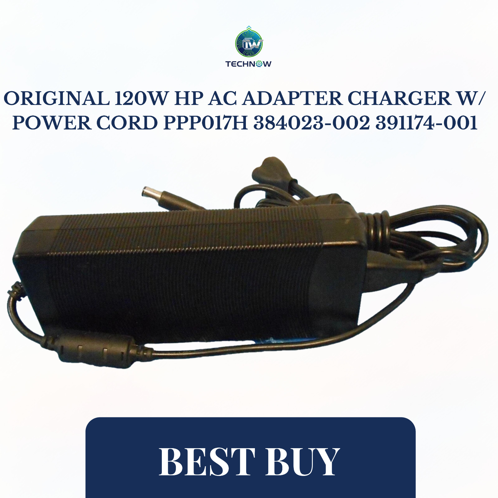 Original 120W HP AC Adapter Charger W/ Power cord PPP017H 384023-002 391174-001