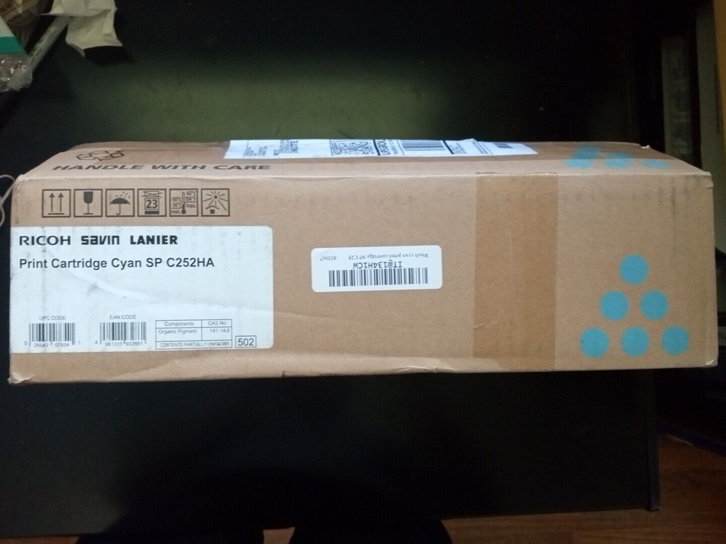 New Genuine RICOH SP C252HA Cyan Print Cartridge Model M921-33 Open Box NEW