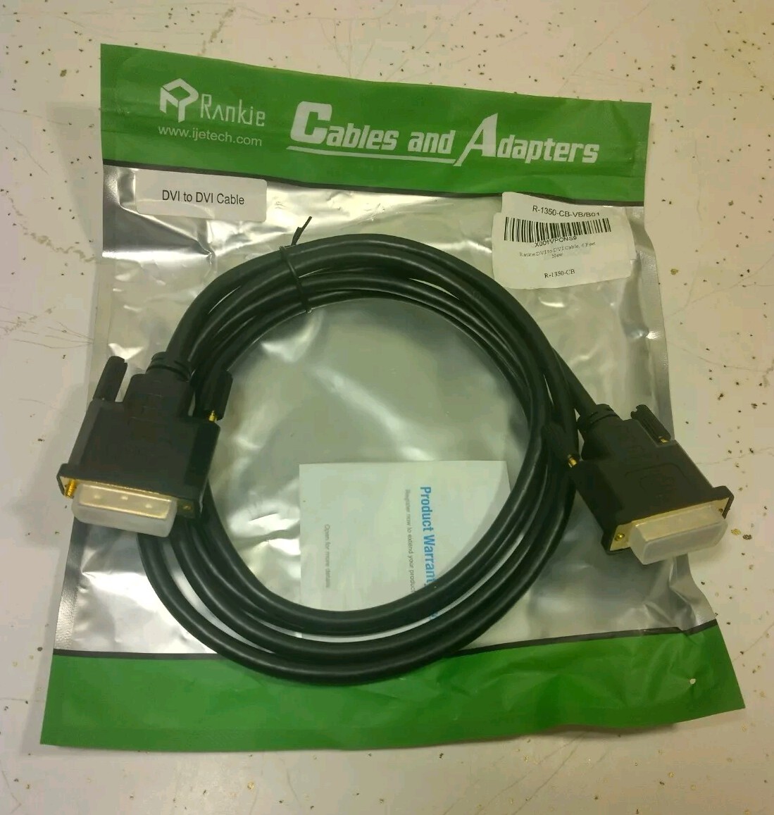 DVI To DVI Cable TV Cord 6ft New Rankie Brand M To M