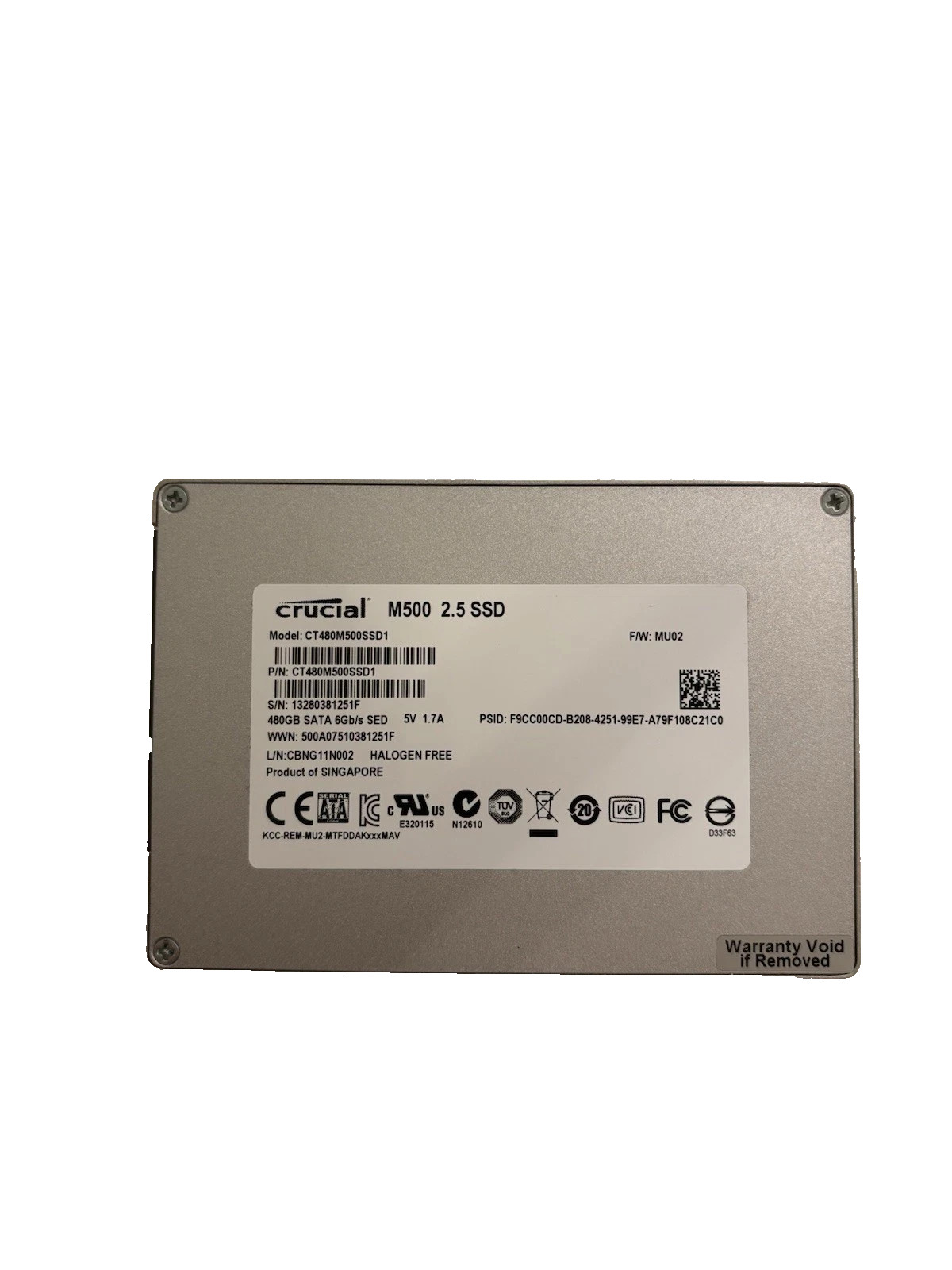Crucial M500 480GB Internal 2.5" (CT480M500SSD1) SSD