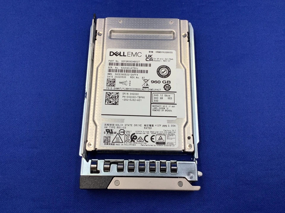 42XXC 042XXC Dell 960GB 12Gbps SAS Mix Use TLC 2.5'' SSD KRM6VVUG960G 14G KIT