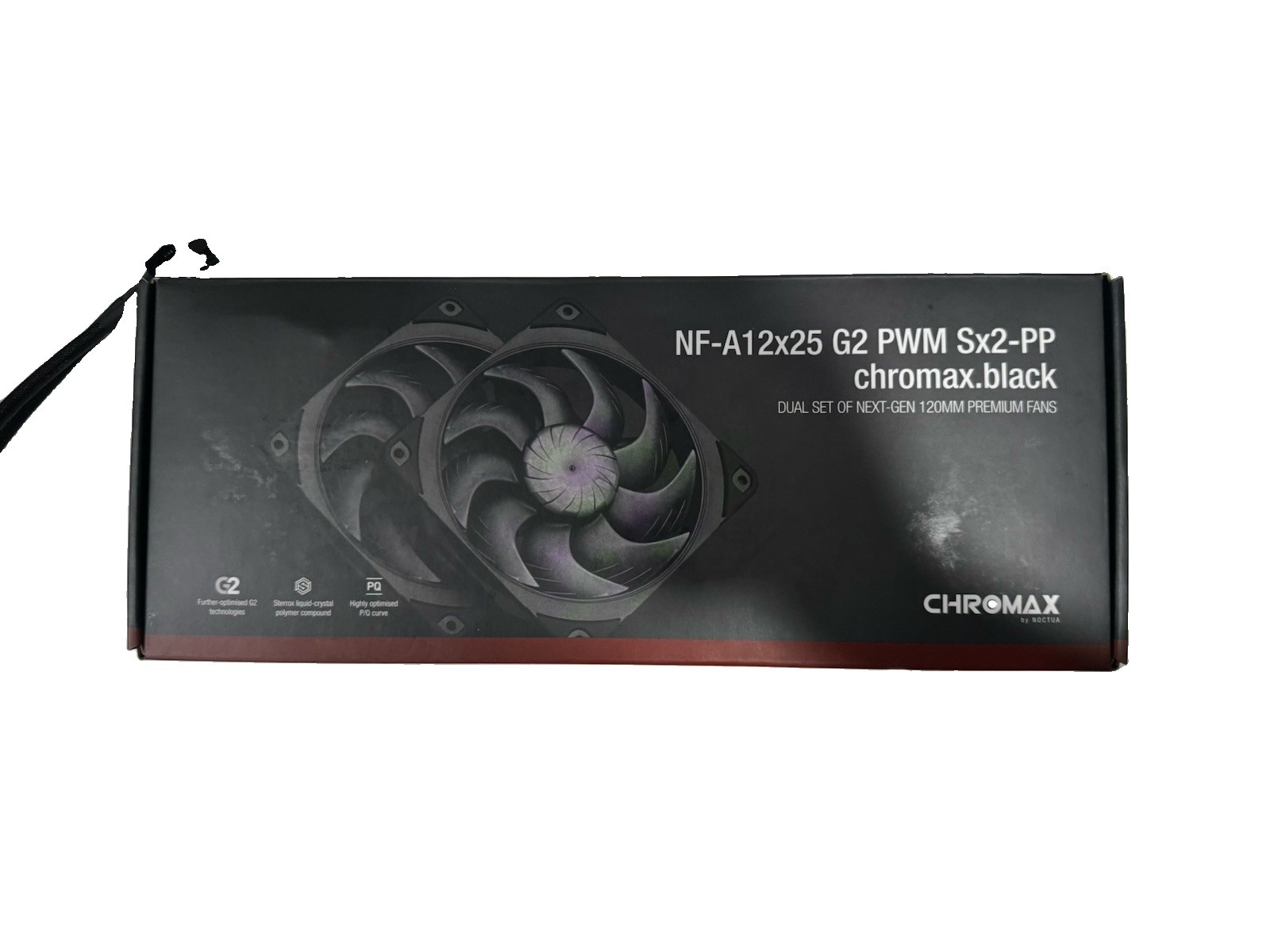 Noctua NF-A12x25 G2 PWM Sx2-PP chromax.Black, High-End Quiet Fans 2x120mm