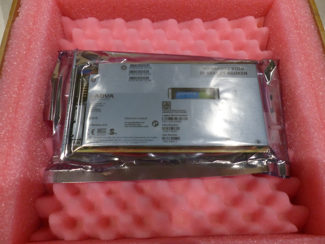 ADVA 1063708412-2.00 NCU-II NETWORK ELEMENT CONTROL UNIT FOR THE ADVA FSP 3000R7