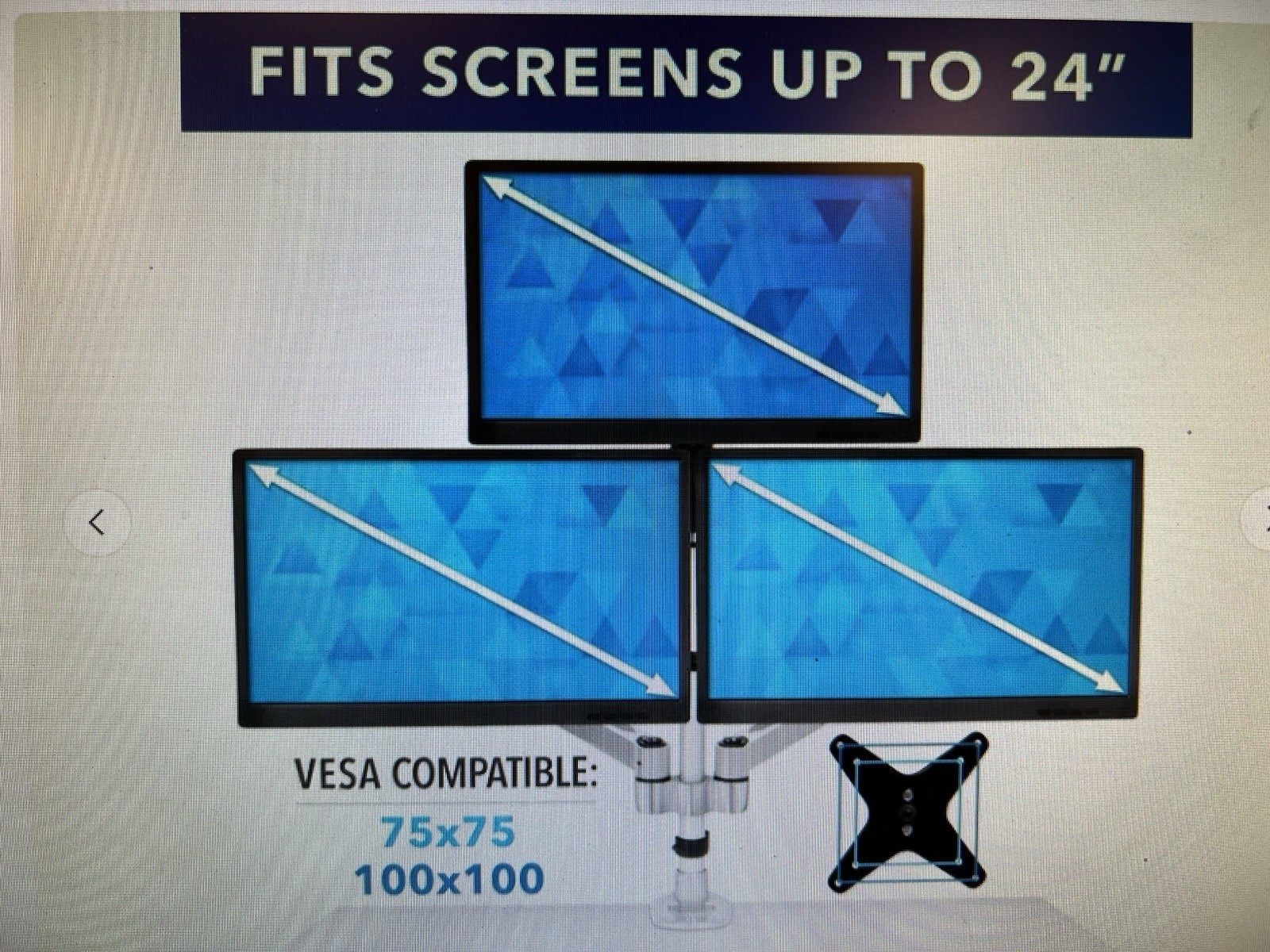 Mount It Full Motion Triple Monitor Desk Mount up to 24”