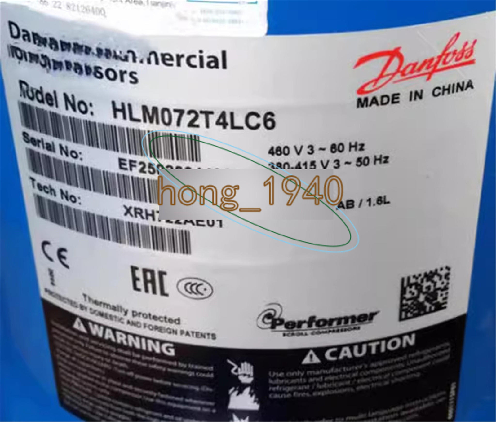 1X NEW Danfoss HLM072T4LC6 compressorExpedited Shipping DHL FEDEX