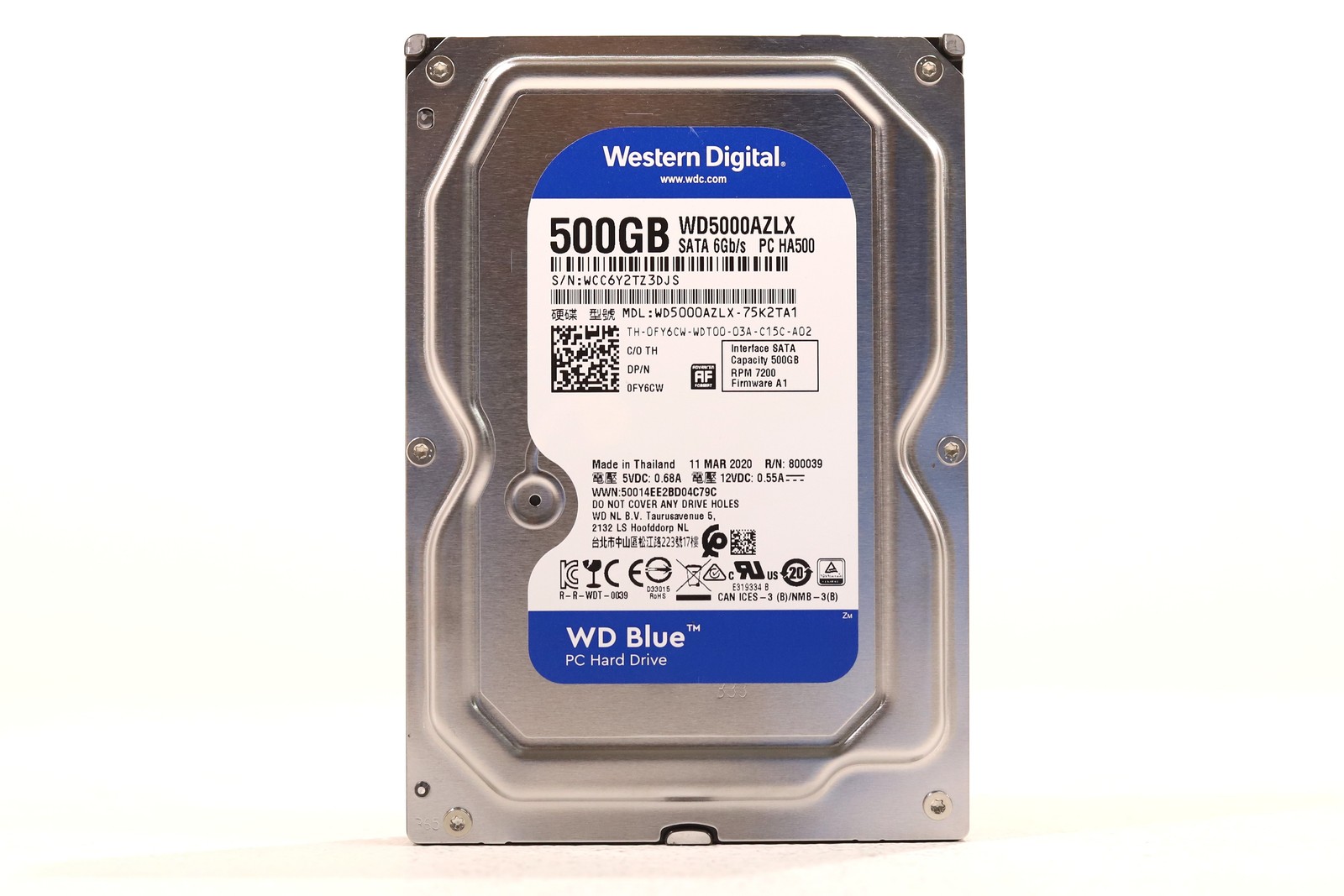 Dell WD5000AZLX-75K2TA1 500GB 3.5" 6Gb/s 32MB 7.2K RPM SATA HDD Dell P/N: 0FY6CW