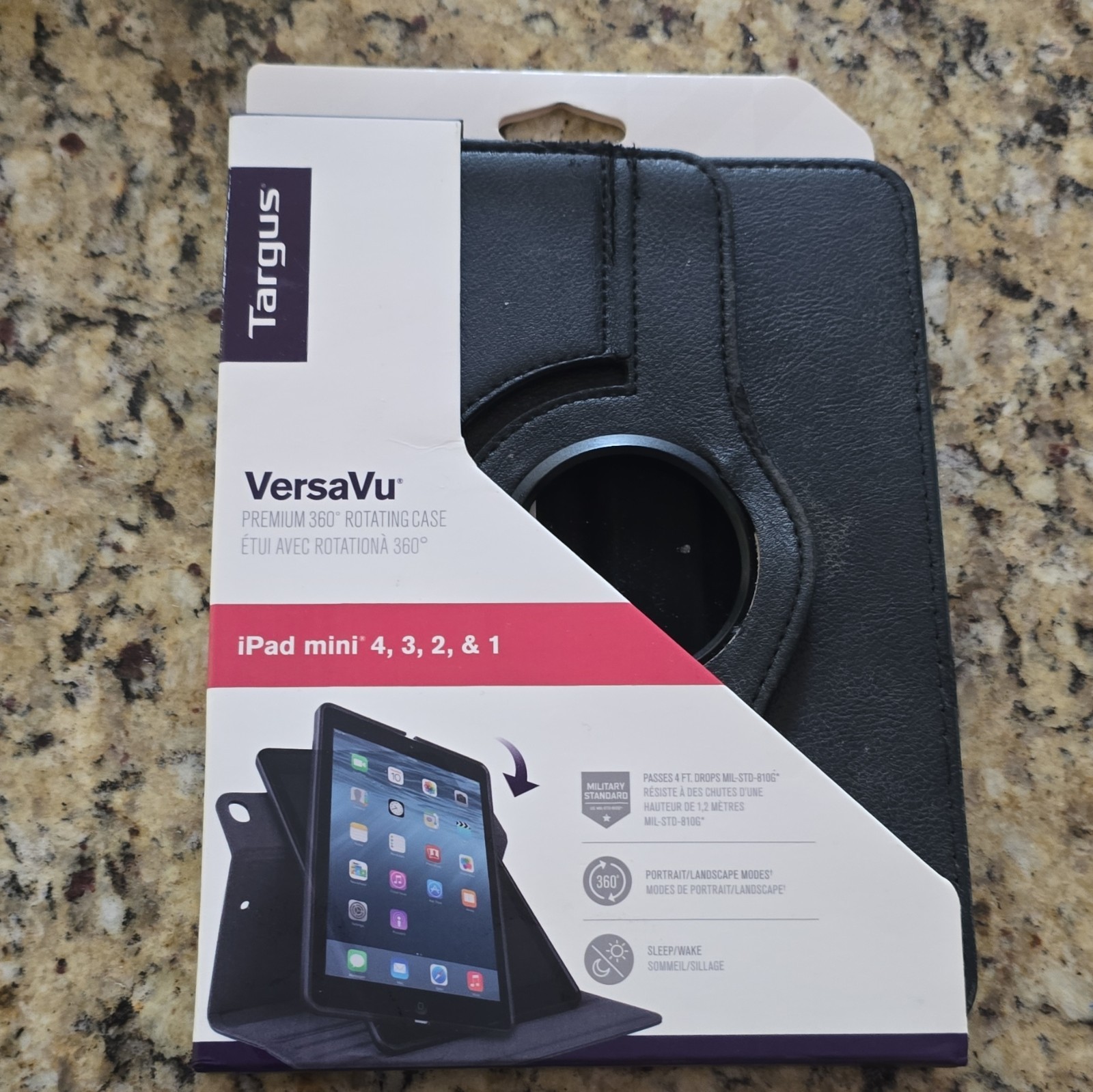 Targus VersaVu 360 Rotating Leather Case Stand Sleep/Wake iPad mini 1-4