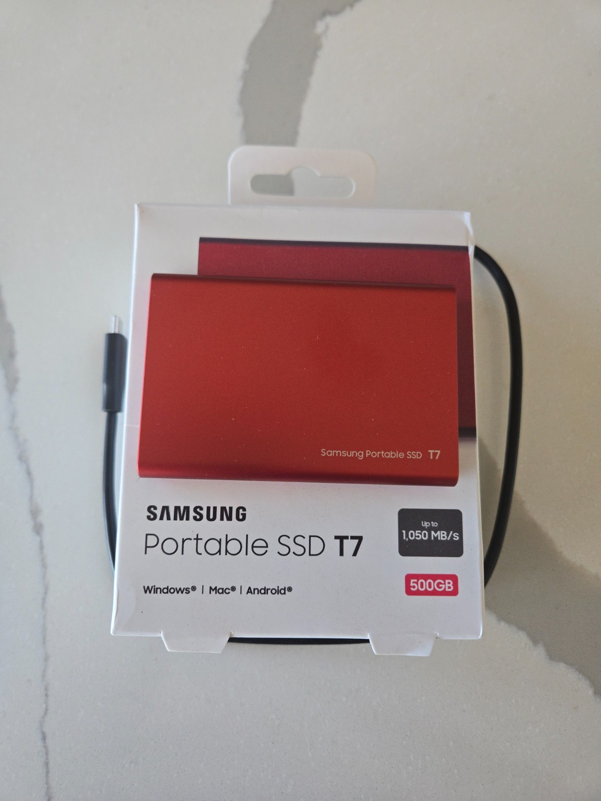 SAMSUNG T7 Portable SSD 500GB External Solid State Drive USB 3.2 Gen 2 MU-PC500
