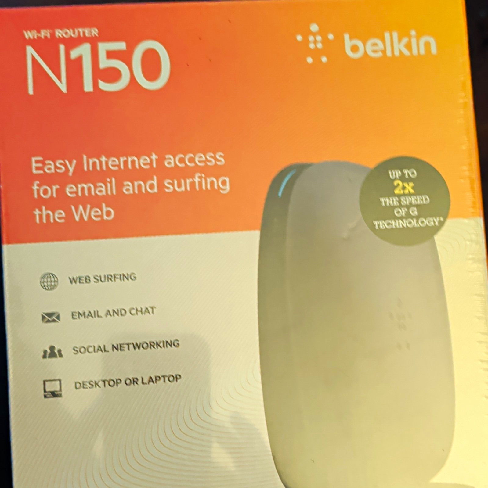 Belkin N150 2.4GHz Wi-Fi Router 150 Mbps, 4 LAN + 1 WAN, WPS, Black