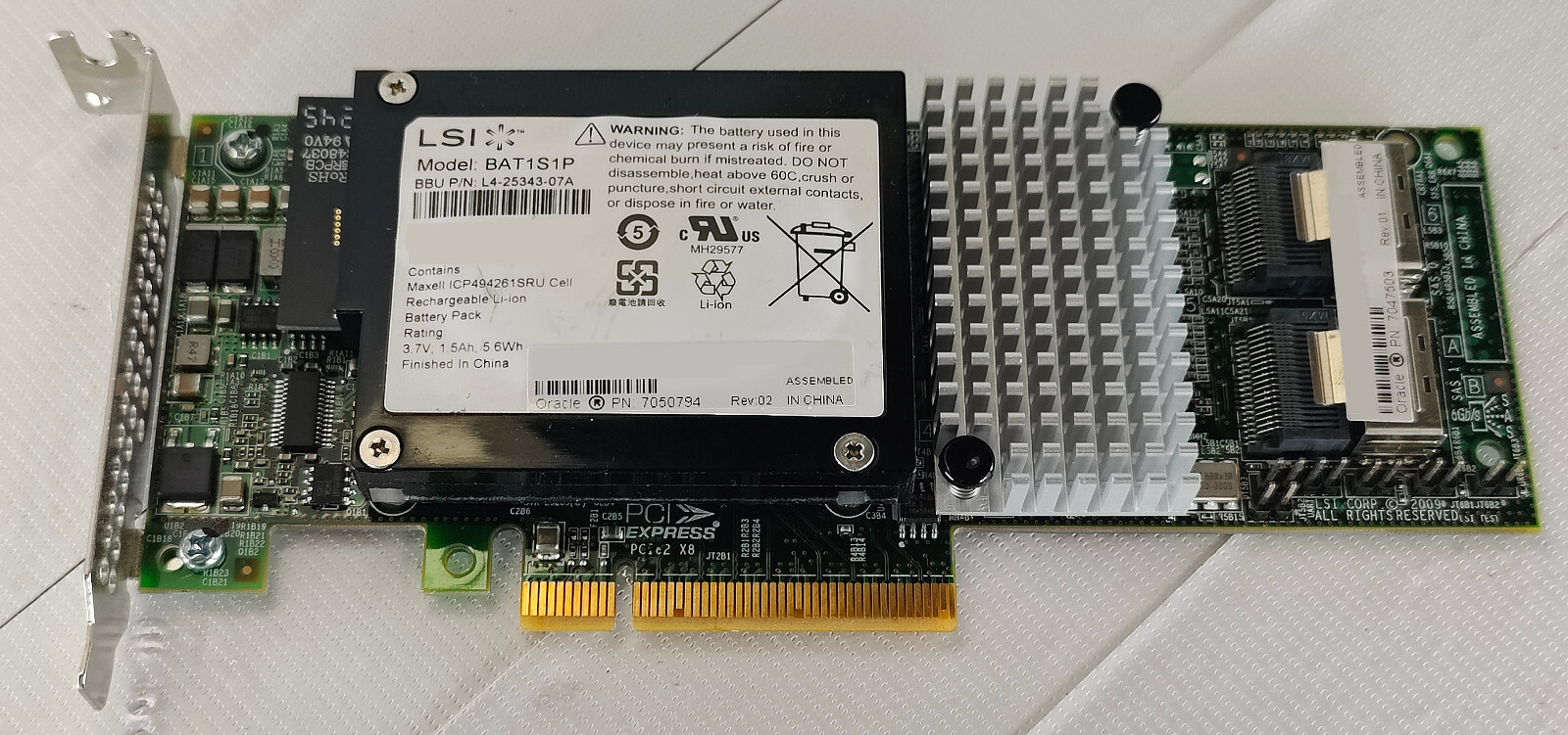 Sun Oracle 7047503 7050794 SAS PCIe 2-Port Raid Controller Card