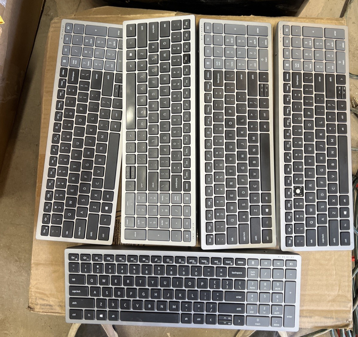 LOT OF 5 Dell Bluetooth Keyboard Mutli-Device Slim KB7120Wc Genuine (No Dongle)