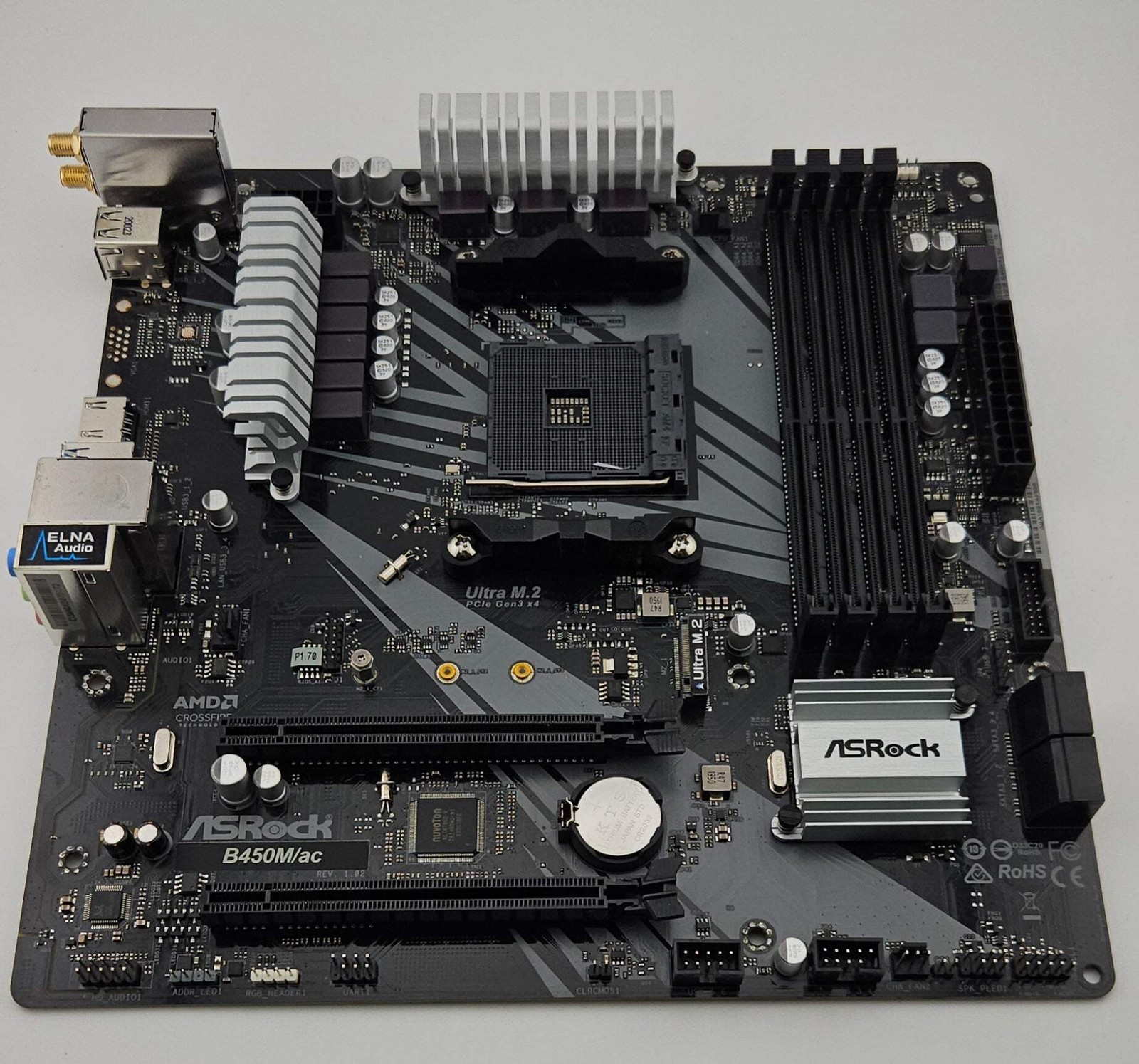ASRock B450M/ac R2.0 AM4 Micro ATX Motherboard WiFi Excellent