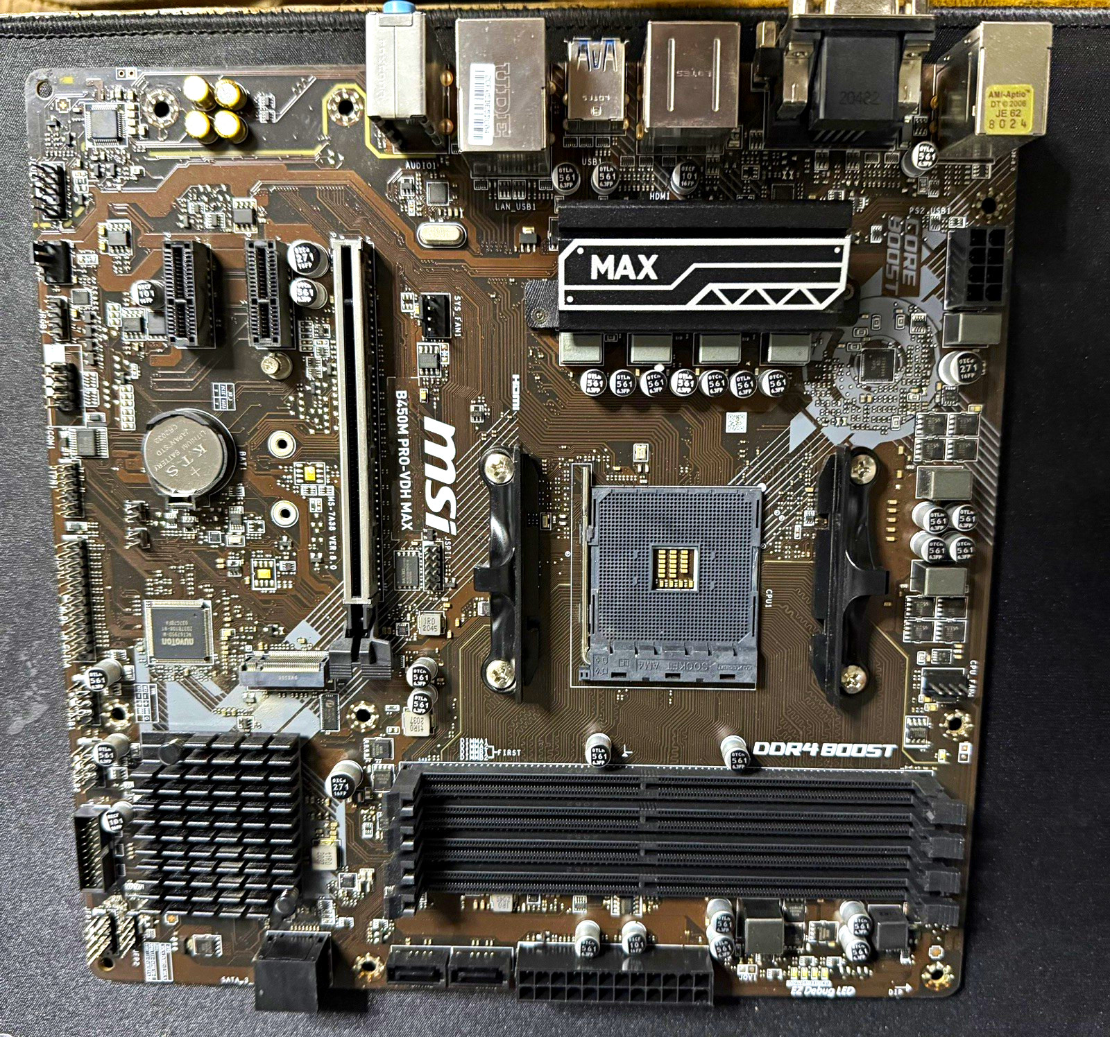 MSI B450M PRO-VDH MAX MicroATX AM4 DDR4 Motherboard w/ Ryzen 5 2600