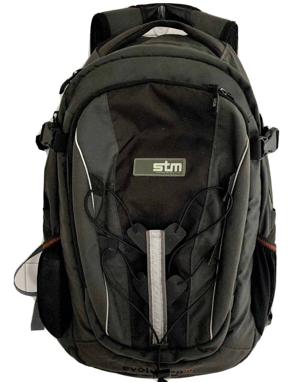 STM Evolution Medium M Laptop Travel Backpack Gray Black Padded Student Work