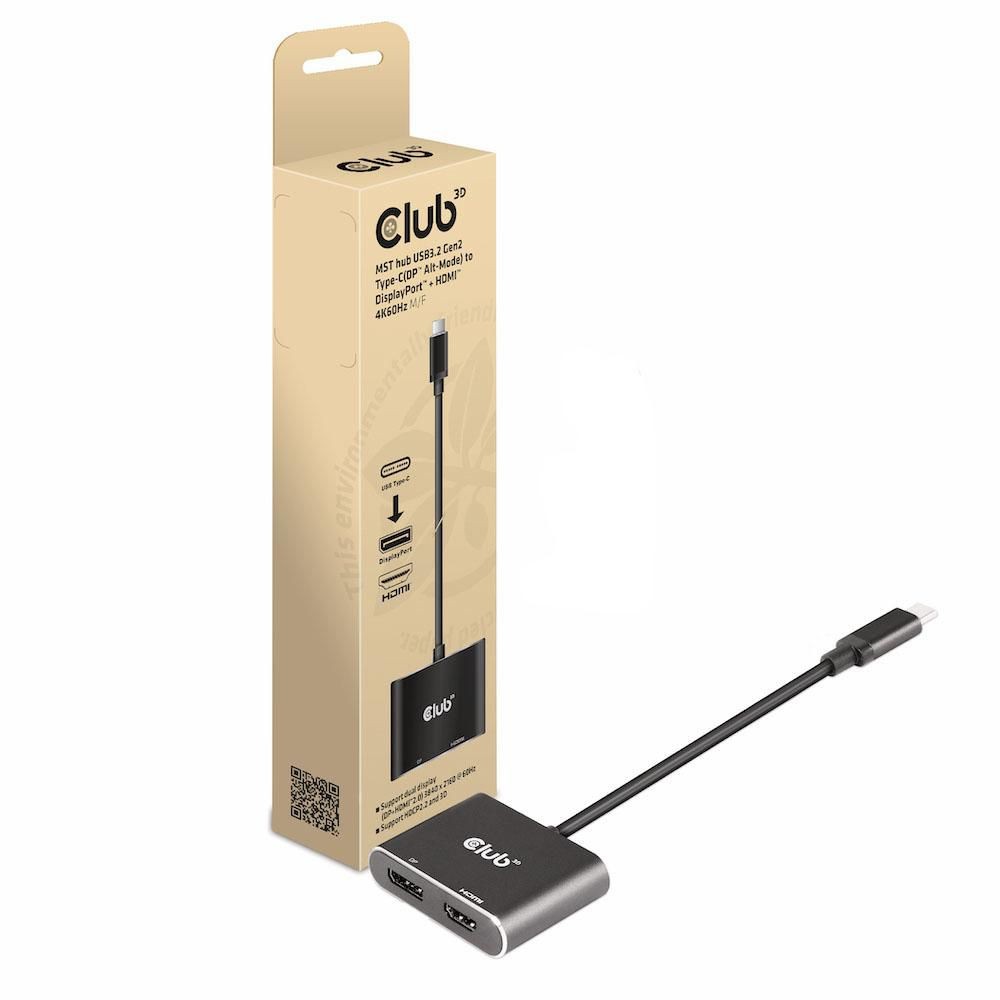 Club3D CSV-1552 Mst Hub Usb3.2 Gen2 Type-C(Dp Alt-Mode) To Displayport + HD ~E~