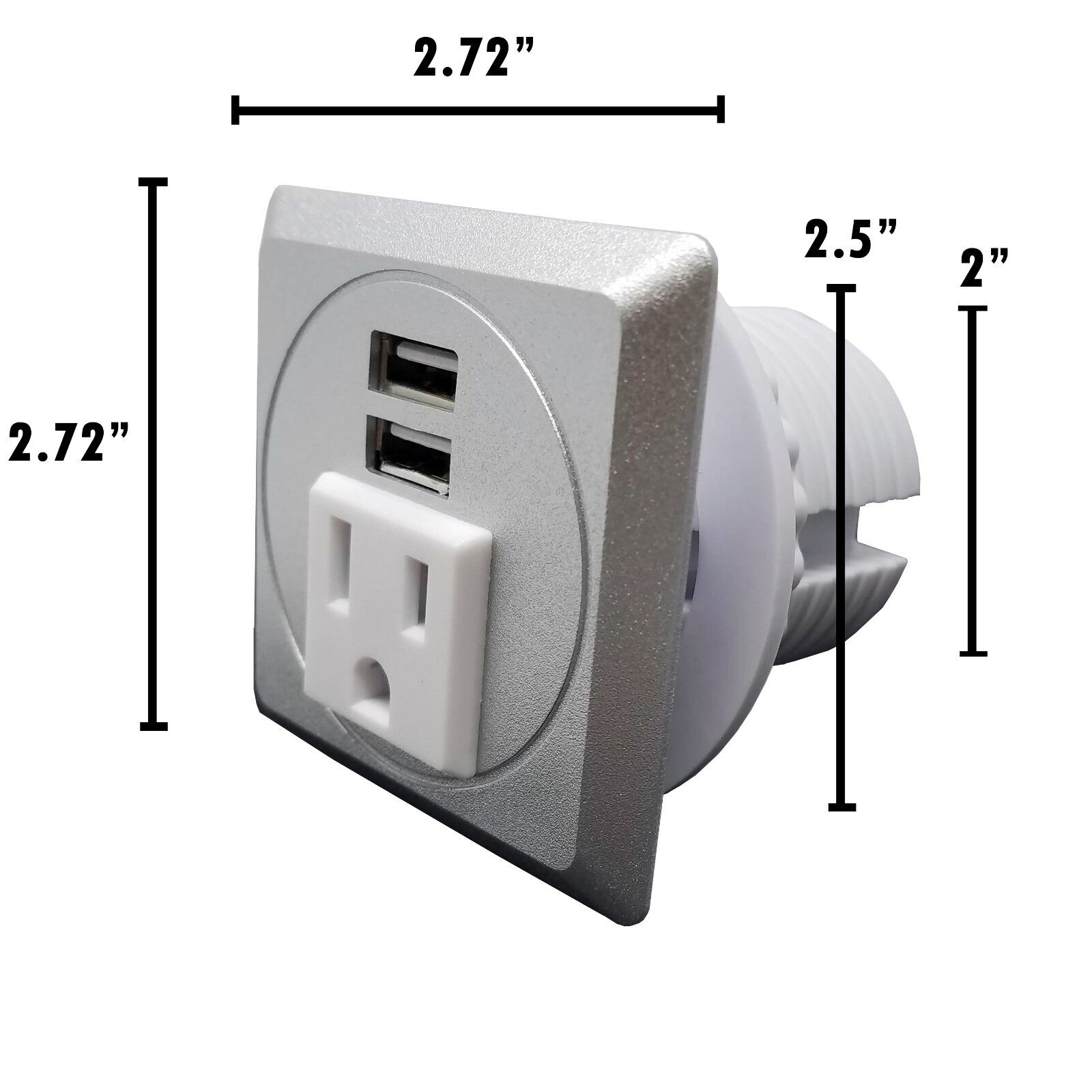 Desktop Power Grommet W/ 2 USB Charging Ports 1 AC Outlet-Fit 2\