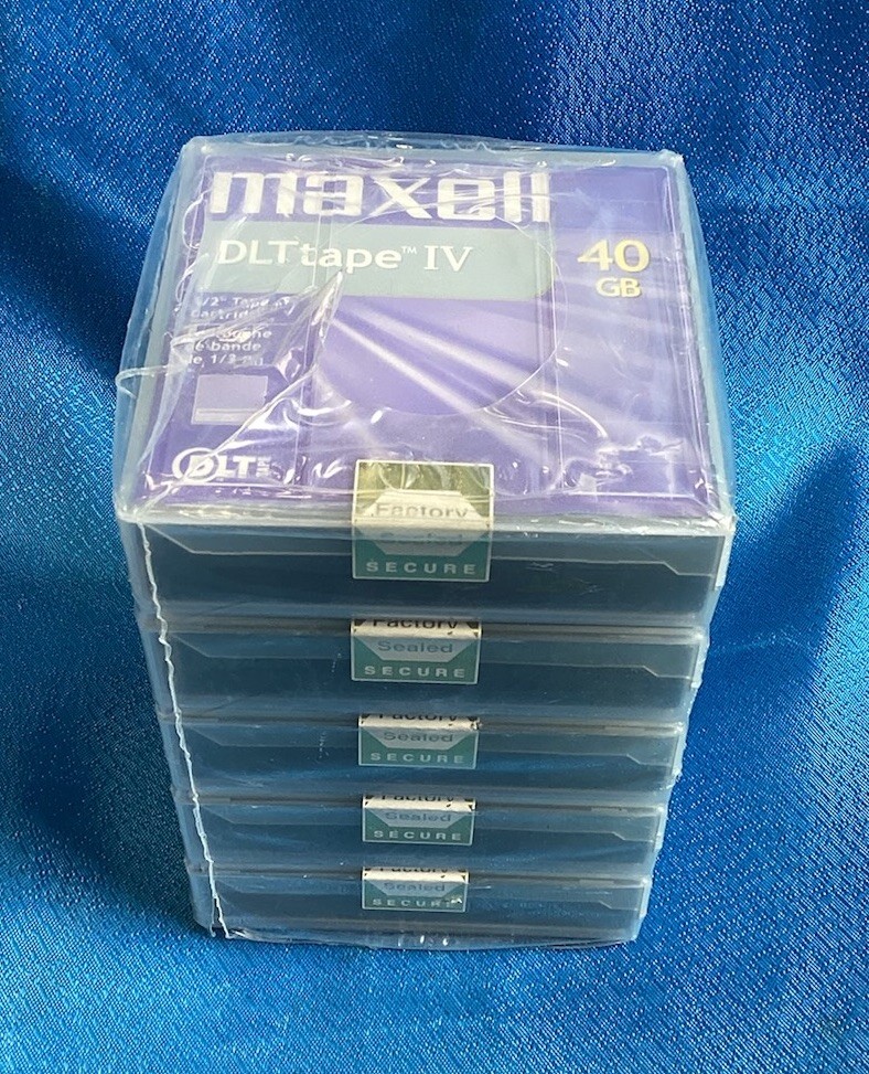 5X Maxell DLTtape IV 40GB Data Cartridge Tapes – Sealed/Unopened