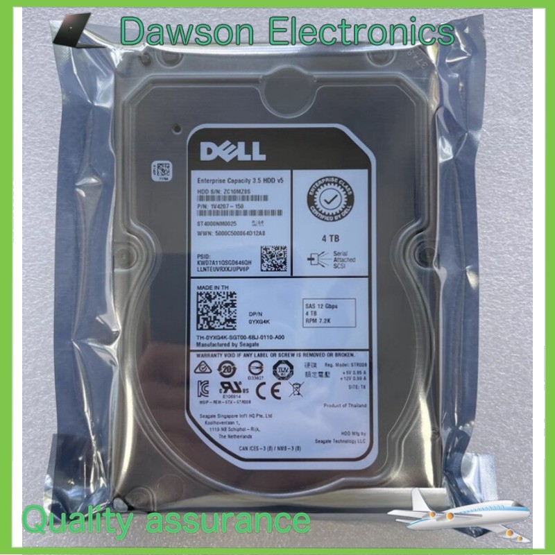 New DELL YXG4K 0YXG4K 4TB 3.5" SAS Hard Drive ST4000NM0025 Hard Drive