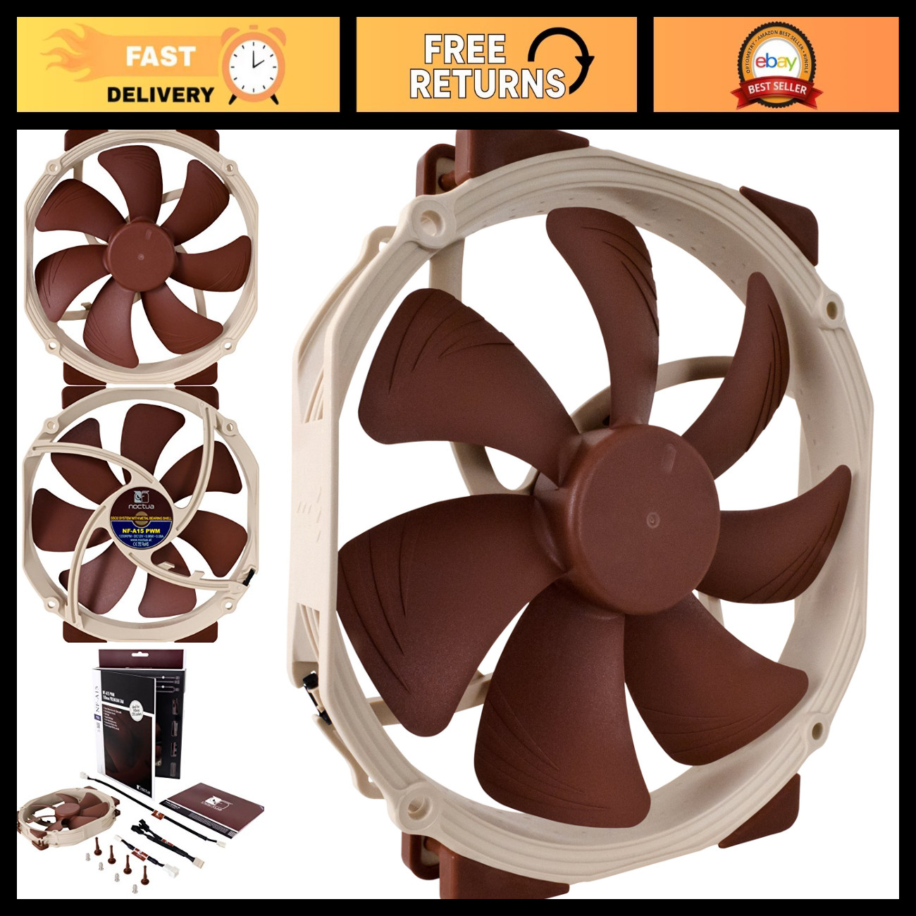 High-Performance 140mm PWM CPU Cooler Fan, Ultra Quiet Add-On for PCs