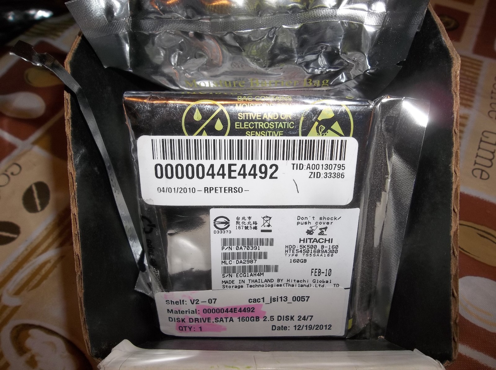 New Hitachi 0A70391 HARD DISK DRIVE HTE545016B9A300, 160 GB