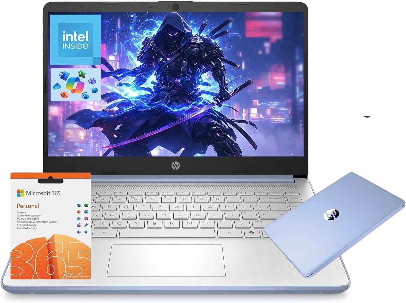 HP 14" Laptop, Intel Processor N150  4GB RAM 128GB UFS 1-Year Office 365 Win11