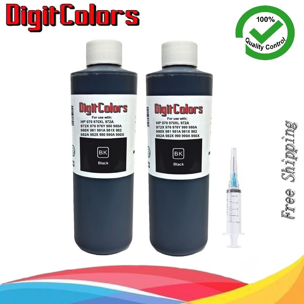 Refill Ink Kit bottles Black Pigment Ink for HP 981X 982 982A 982X 990 990A 990X