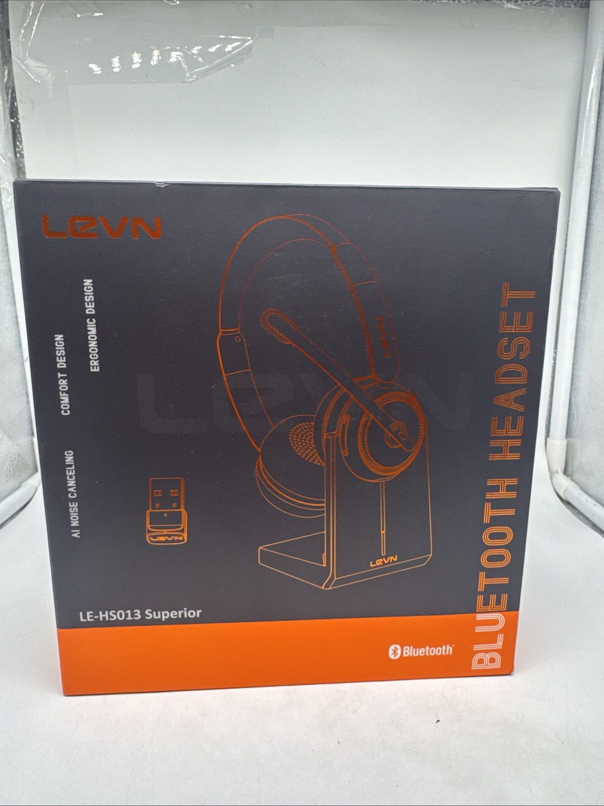 LEVN LE-HS013 Bluetooth Headset Wireless Office Call Center Headphones Boom Mic