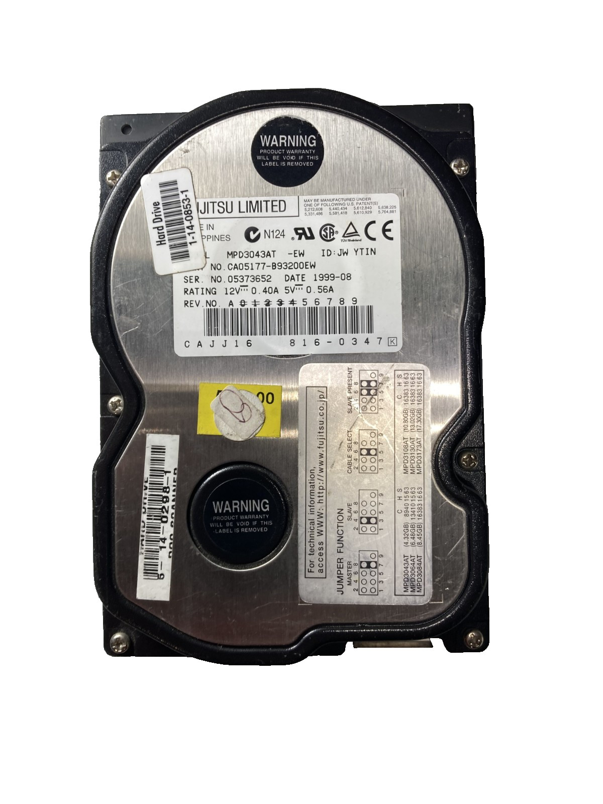 Fujitsu 4.3GB Internal 5400RPM 3.5" (MPD3043AT) HDD