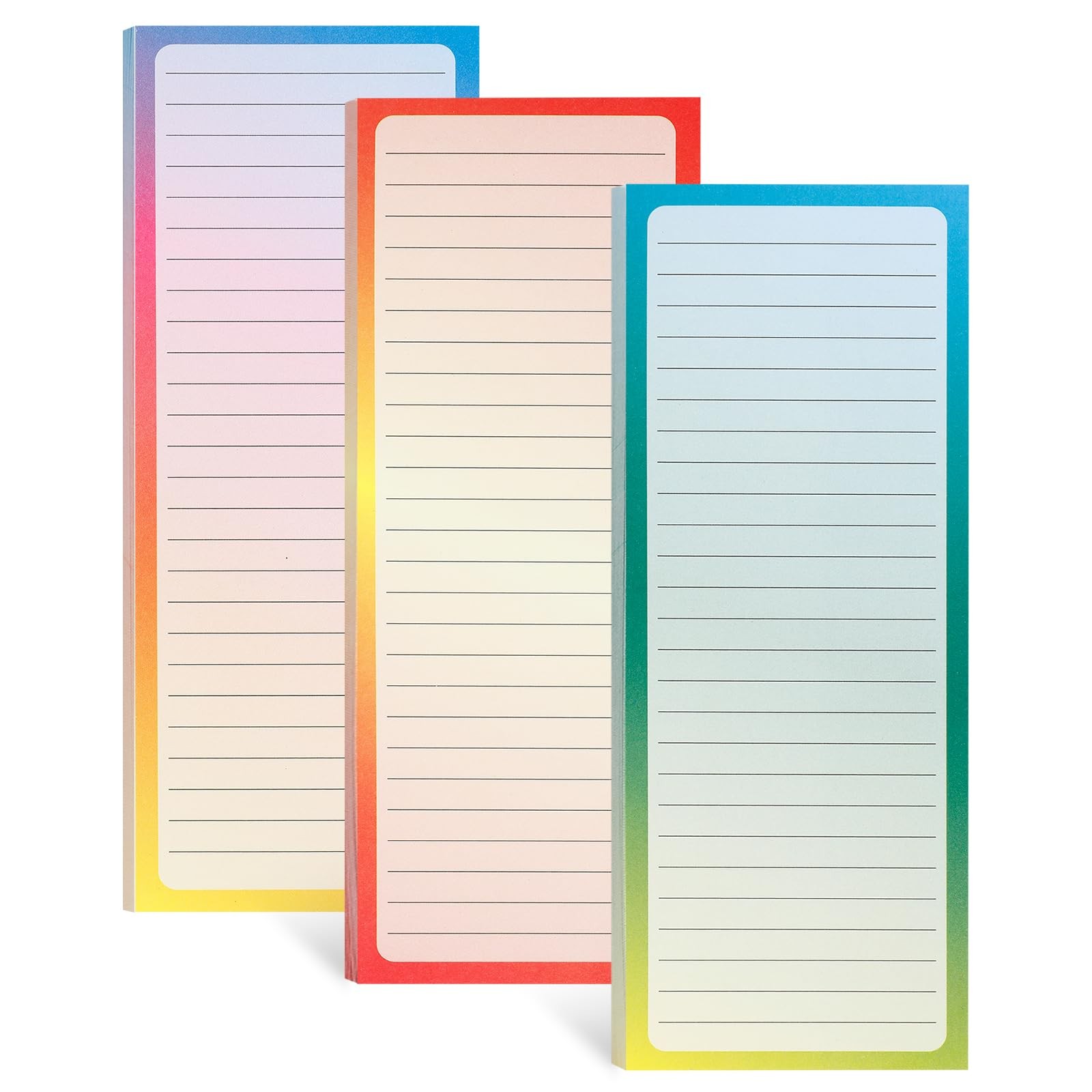 Evherv 3 Pack Magnetic Note Pads Full Magnet Back Writing for Pastel