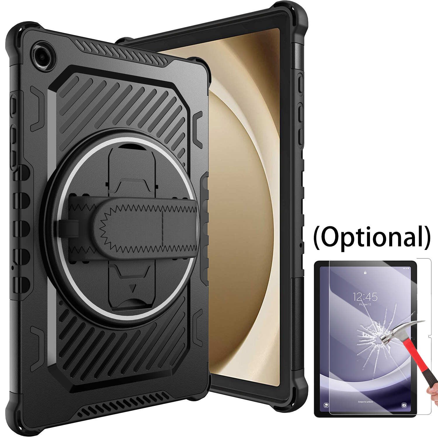 For Samsung Galaxy Tab A11+  360° Rotatable Tablet Case Cover / Screen Protector