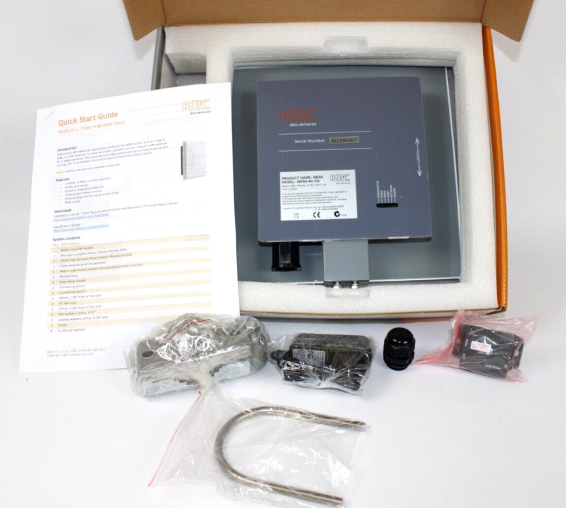 KBC Networks WESII-AC-CA 5GHz Client 17dBi Directional Antenna POE & US Firmware