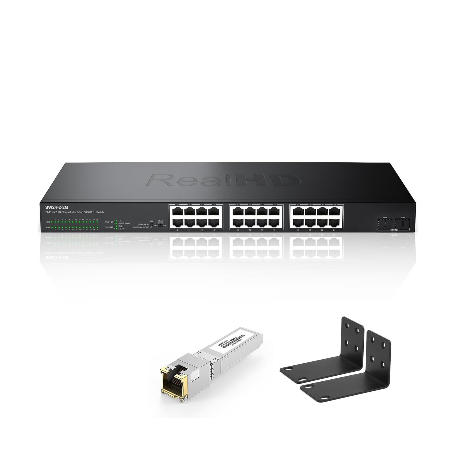 24 Port 2.5Gb Managed Ethernet Network Switch with 2 x 10Gb SFP+ | 160Gb Band...