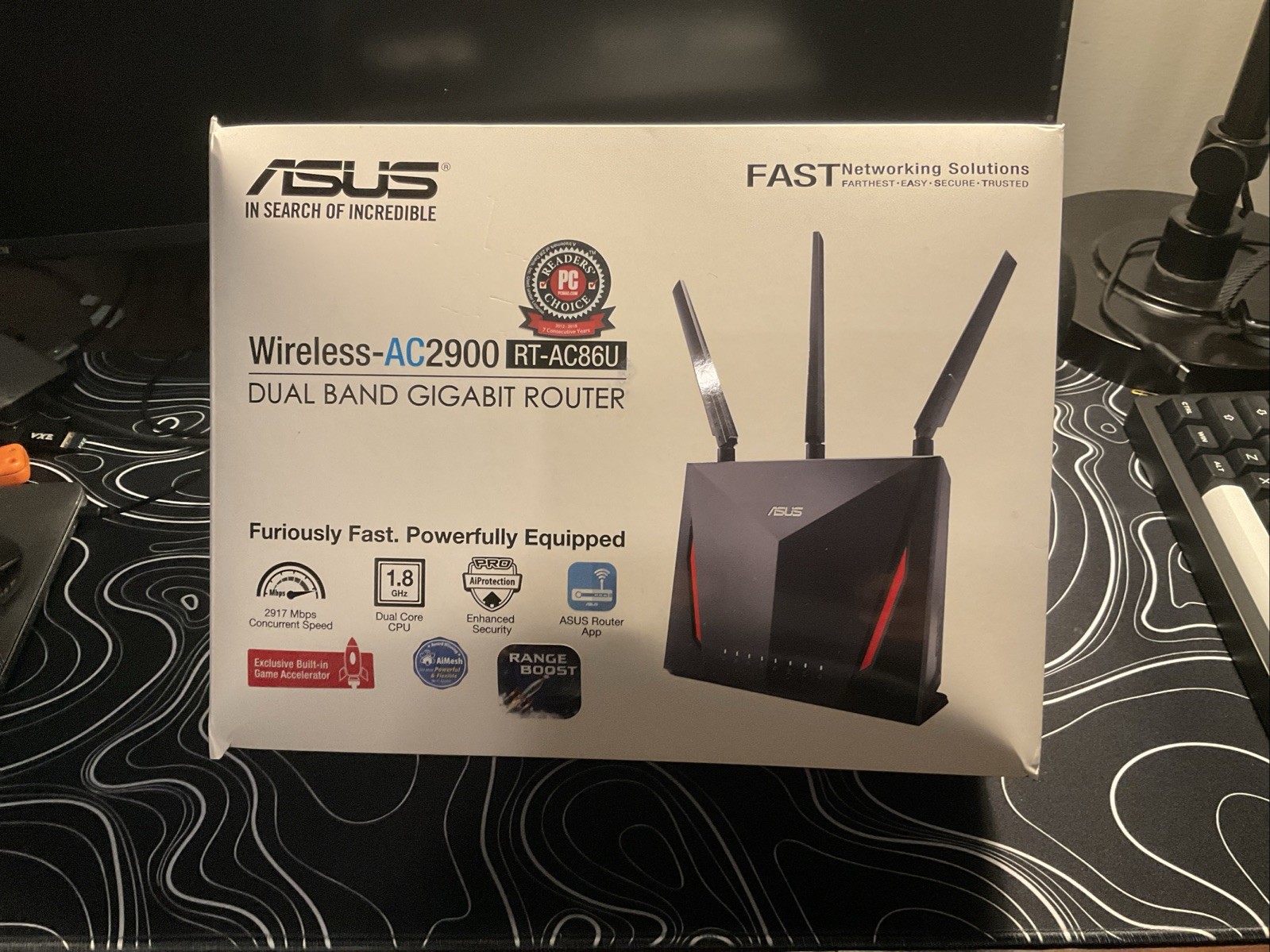 ASUS RT-AC86U AC2900 Dual Band Gigabit WiFi Gaming Router NO POWER CORD.