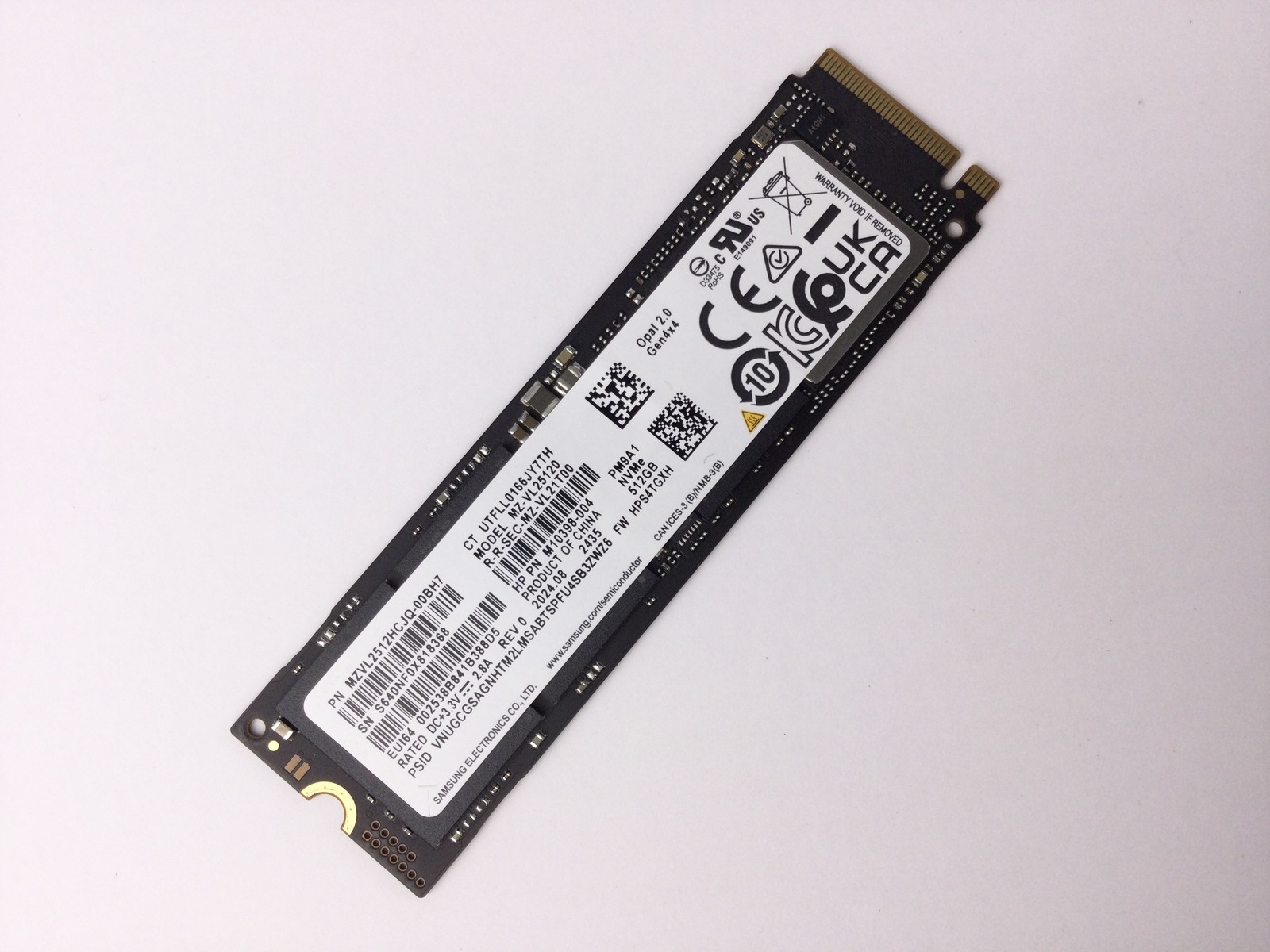 Samsung SSD PM9A1 MZ-VL25120 512GB PCIe NVMe M.2 2280 Solid State Drive