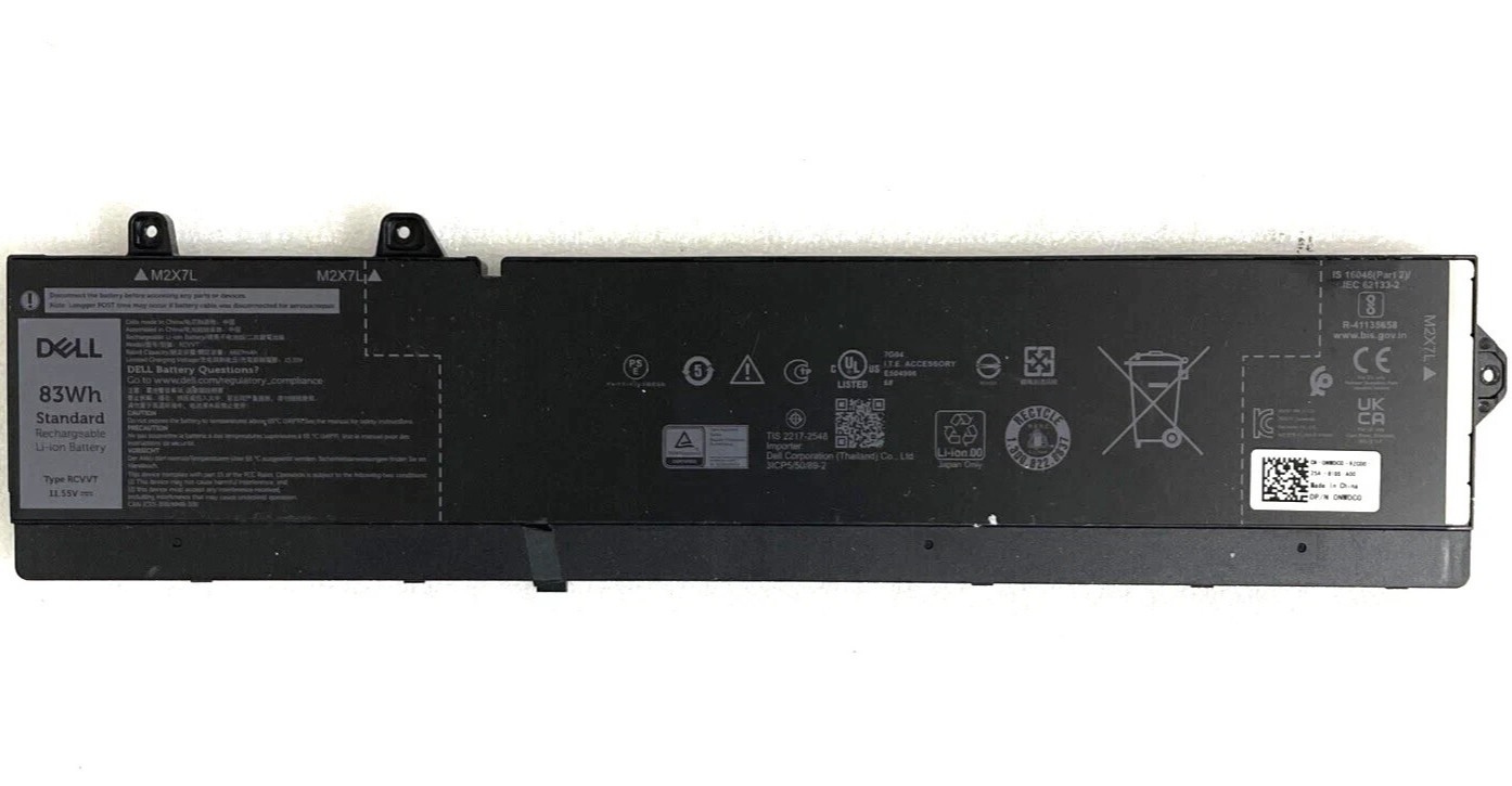 NEW OEM RCVVT 83Wh Battery For Dell Precision 7670 7680 7770 7780 Series NWDC0