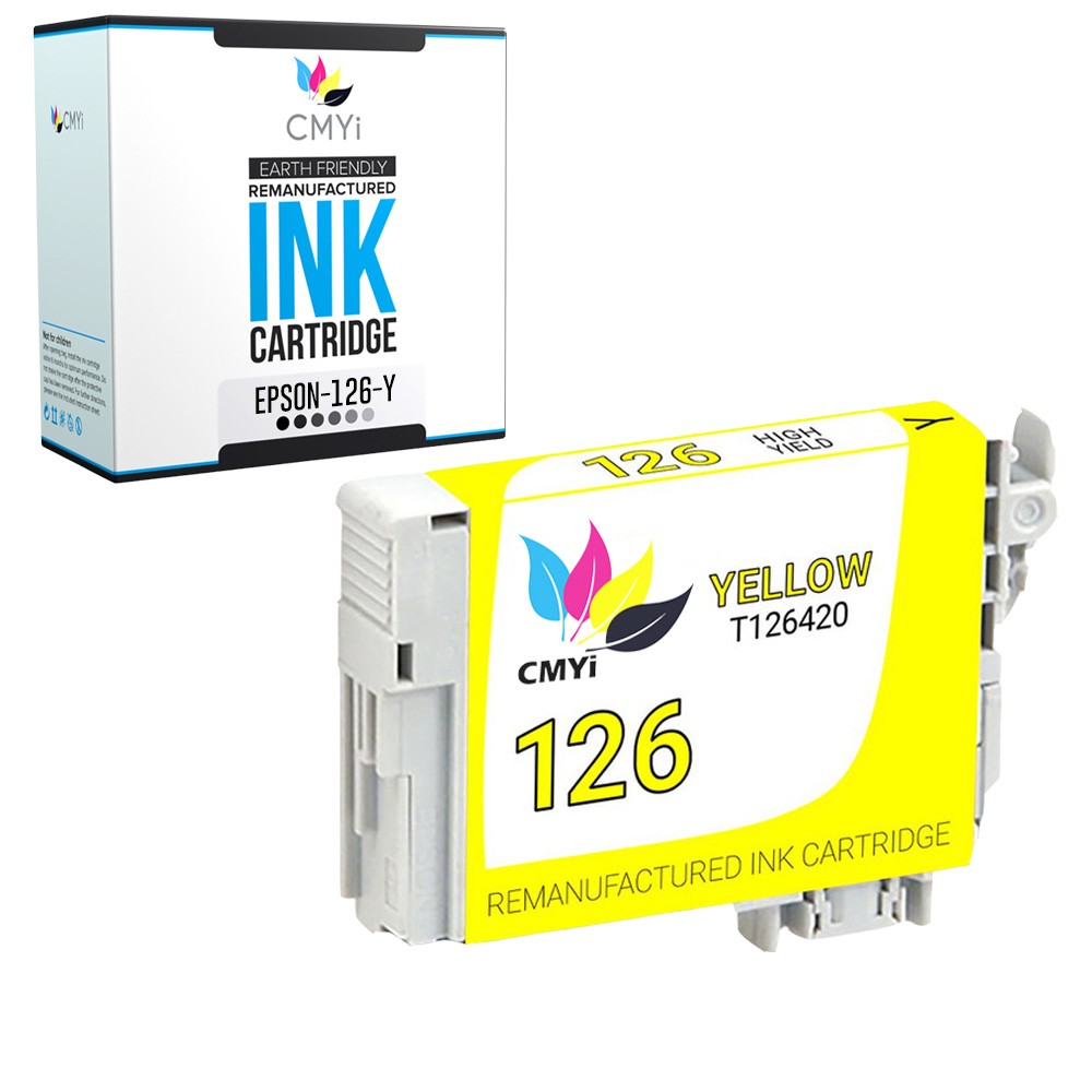 1X CMYi Replacement 126 Yellow Ink Cartridge for Epson Workforce WF-7510 WF-7520