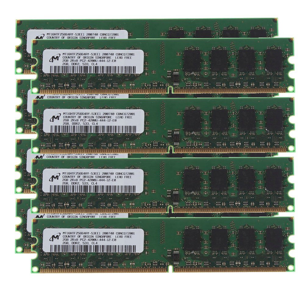 16GB 8x 2GB DDR2 533MHz PC2-4200U 240pin CL4 DIMM RAM Desktop Memory For Micron