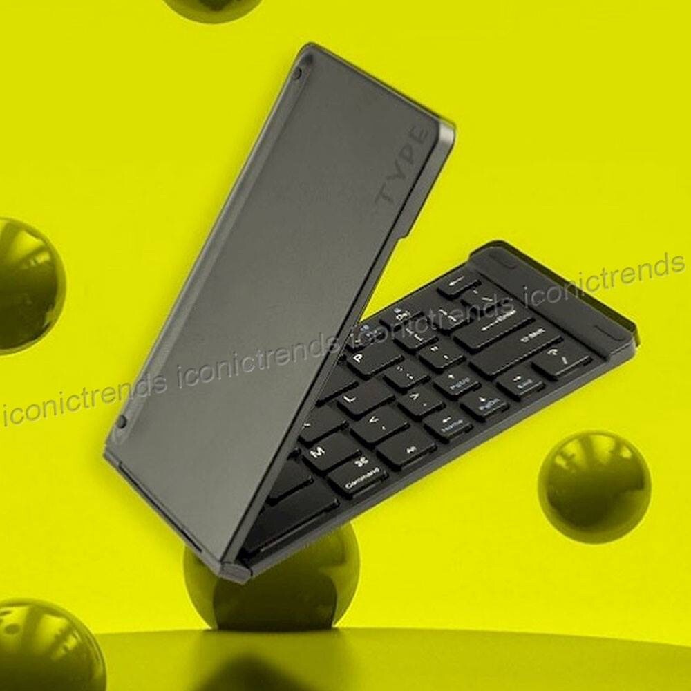 NIB SEALED🎱 FashionIt Type Wireless Keyboard Foldable Pocket Sz Bluetooth Black