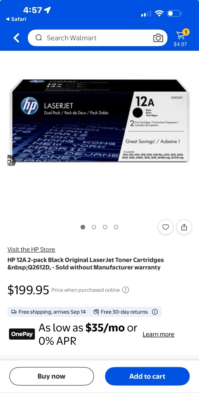 HP LaserJet 12A Black Dual Pack Toner (Q2612D) NEW FACTORY SEALED