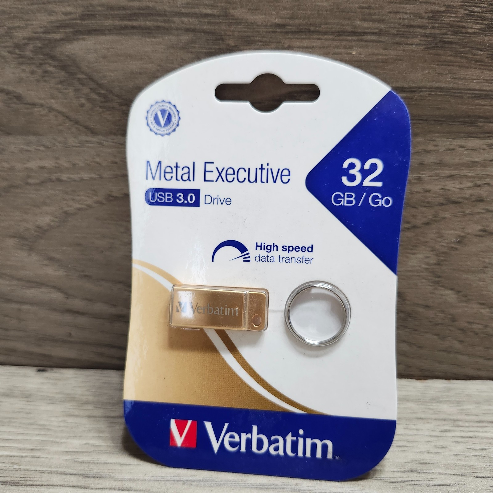 Verbatim 32GB Metal Executive USB 3.0 Flash Drive - Gold - 99105