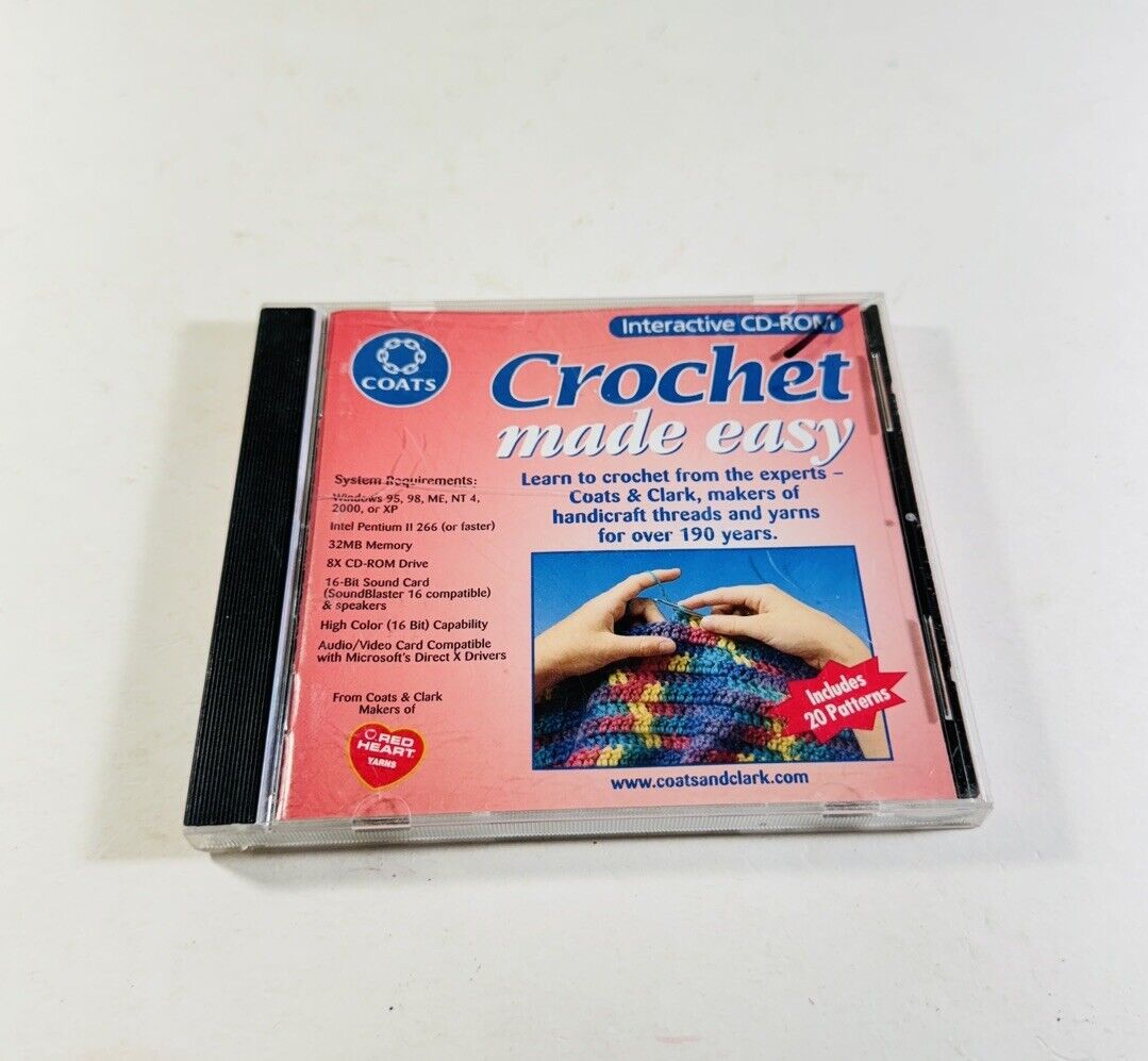 Crochet Made Easy (CD-Rom, 2002, COATS) PC  ML285