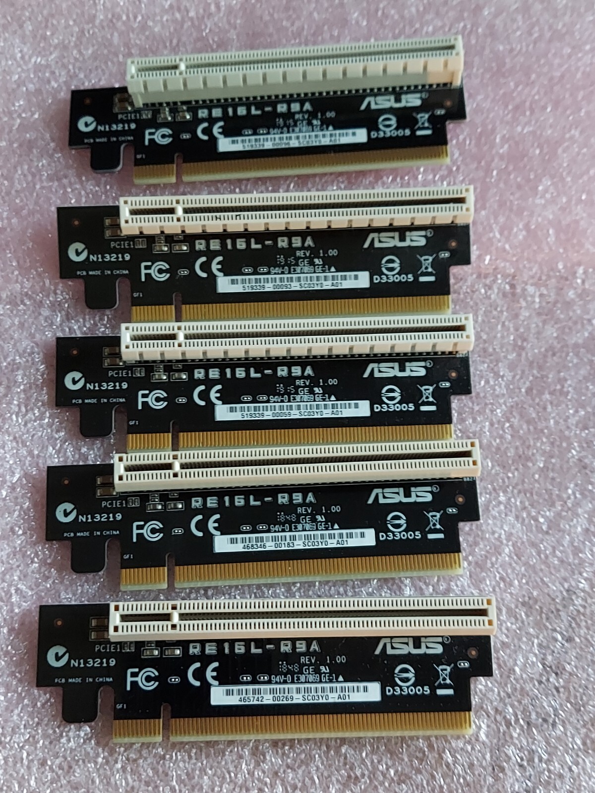 QTY 5 ASUS PCIe PCI Express Riser L 90 Degree Angle Adapter Card X16 RE16L-R9A